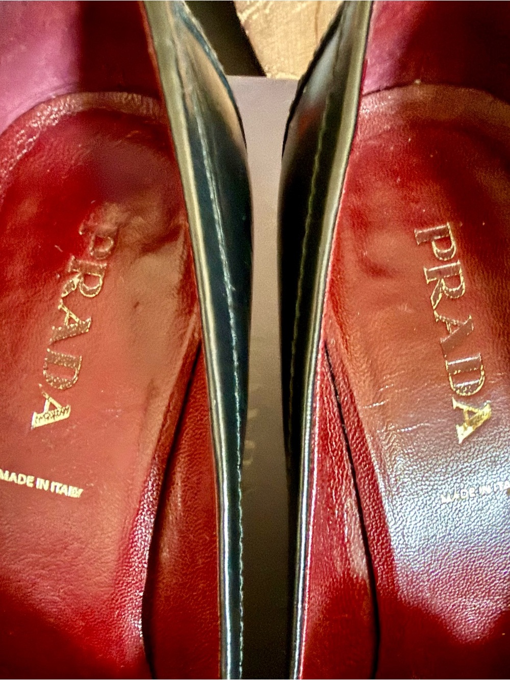 PRADA vintage Black Leather Penny Loafers size 38 - Picture 7 of 7